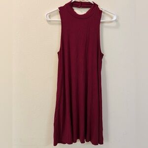 (S) Pacsun LA Hearts Red/Burgundy Dress with high neckline